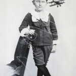 Zoé Byland, "Boy and Aeroplane", acrylic and airbrush on canvas, 41 x 24 inches, $6,400