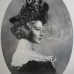 Zoé Byland, "Lady and smoke", acrylic and airbrush on canvas, 45 x 31.25 inches, $7,800