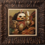 Jesús Aguado, "Fishing Scene", acrylic on panel, 11 x 10.2 inches, $650 (Framed)