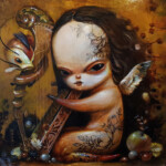 Jesús Aguado, "Geisha", acrylic on panel, 12 x 12 inches, $695