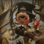 Jesús Aguado, "Looking for time", acrylic on panel, 16 x 16 inches, $800