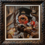 Jesús Aguado, "Looking for time", acrylic on panel, 16 x 16 inches, $800 (Framed)
