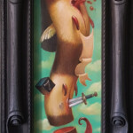 Jesús Aguado, "The Queen Worm", acrylic and oil on panel, 35.8 x 12.6 inches, $1,000