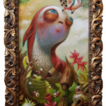 Jesús Aguado, "Random sanctification", acrylic on panel, 24 x 12 inches, $895 (Framed)