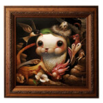 Jesús Aguado, "Something doing something with something", acrylic on panel, 12 x 12 inches, $650 (Framed)