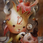 Jesús Aguado, "Subject number 12", acrylic on panel, 19.8 x 12 inches, $825