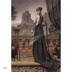 Tom Bagshaw, “Threshold", One-off hand embellished digital painting on cotton rag stock. Mounted on board, varnished and framed, 22.5 x 17.5 in, $1400