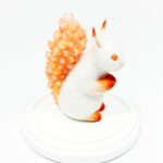 Zoë Williams, "リス (Flame Risu)", wool felt, resin, mixed media, 5.5 x 2.5 x 3.5 in, frame 9 x 7 x 7 in, $600