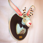 Valency Genis, “Gavin Tucker”, 2020, Epoxy clay, wood, wire, glass, acrylic and oil, 16 x 12 x 8 in, $525
