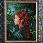 Eeva Nikunen, “How Does One Become A Butterfly?”, oil on board, 14 x 11 inches, $1,400 (Framed)