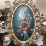 Kukula, “A Proposal”, 2020, oil on panel, 20.5 x 12.5 in, $14,500 (framed)