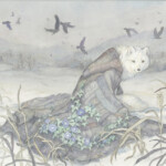 Hope Doe, “Kagemuki”, Sumi ink, watercolor, gouache, 8.7 x 10.7 inches, $580