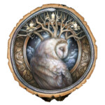 Kimera Wachna, “Winter”, acrylic on wood, 7.5 x 7 inches, $550