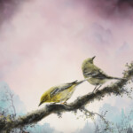 Brian Mashburn, “Spring (Pine Warblers), oil on panel, 12 x 10 inches, $1,000
