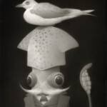 Travis Louie, “Mr Humboldt and his Favorite Sea Bird, Perchie”, 2020, acrylic on board, 11 x 14 in, $5,750