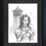 Eeva Nikunen, “Return to Sender”, graphite on paper, 9 x 6.5 inches, $250 (Framed)