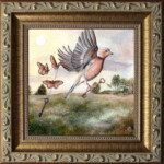 Meadow & Fawn, “Summer’s Key”, Acrylic on wood panel, 5 x 5 inches, $500