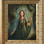 Eeva Nikunen, “The Guiding Light”, oil on board, 10 x 8 inches, $850 (Framed)