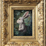 Eeva Nikunen, “The White Rabbit”, oil on board, 7 x 5 inches, $700 (Framed)