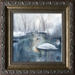 Meadow & Fawn, “Winter’s Key”, Acrylic on wood panel, 5 x 5 inches, $500