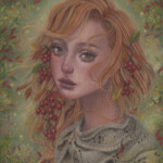 Kseniia Boko, “Golden Glow”, oil on wooden panel, 7 x 5 inches, $500