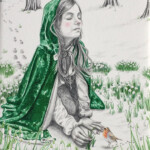 Jessica Mulholland, “Snowdrop Wish (winter)”, watercolour and pencil on Arches Aquarelle HP paper, 8 x 6 inches, $450
