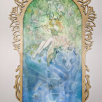 Stephanie Law, “Spring”, watercolor and lasercut wood, 17 x 11.5 inches, $2,000 (Framed)