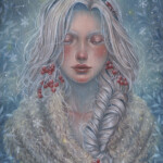 Kseniia Boko, “Frozen”, oil on wooden panel, 7 x 5 inches, $500