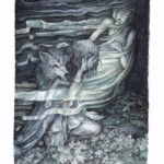 Adam Oehlers, “The West Wind”, Watercolour, Pen and Pencil on 250gsm paper, 7.3 x 5.11 inches, $740