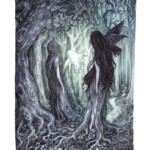 Adam Oehlers, “The Three Sisters (A Stranger’s Tale)”, Watercolour, pen and Pencil on 250gsm paper, 7.3 x 5.11 inches, $780