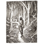 Adam Oehlers, “The Stranger”, Watercolour, pen and Pencil on 250gsm paper, 5.5 x 3.94 inches, $450