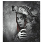 Jeff Echevarria, “Red Riding Hood”, Epson Somerset Velvet Stock, Graphite & Charcoal Powder, Panpastels, Acetone & Gouache, 12 x 13 inches, $1,400